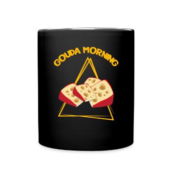 Geräucherter Gouda Design und Gouda-Feinschmecker - Tasse einfarbig - Schwarz - Vorne