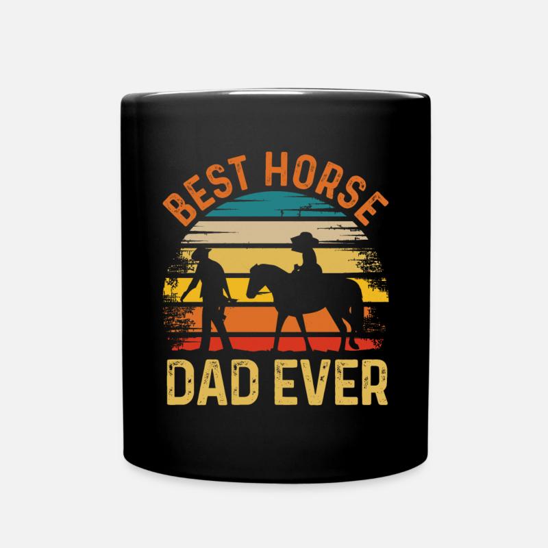 Bester Pferdepapa aller Zeiten - Tasse einfarbig - Schwarz