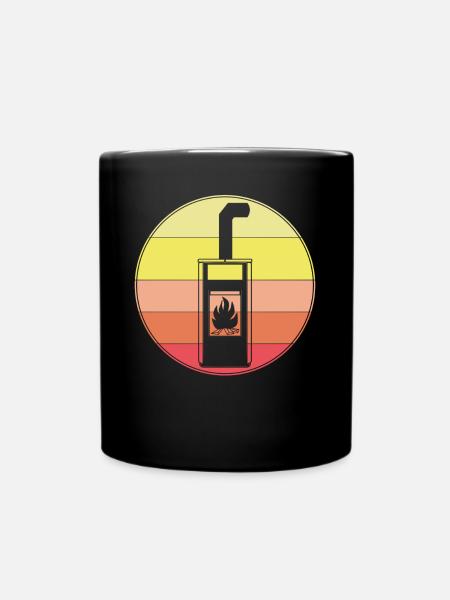 Kamin Retro Ofen Brennholz Kaminofen - Tasse einfarbig - Schwarz