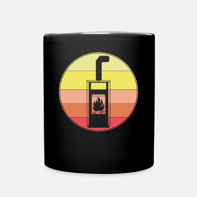 Kamin Retro Ofen Brennholz Kaminofen - Tasse einfarbig - Schwarz