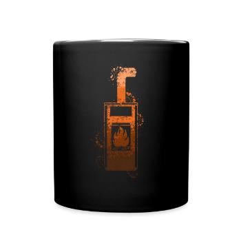 Kamin Ofen Brennholz Kaminofen - Tasse einfarbig - Schwarz - Vorne