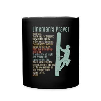 High Voltage Electrician Power Grid - Full Colour Mug - black - Front