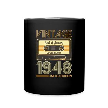 Janvier Né en 1948 Cadeau du 75e anniversaire - Mug uni - noir - Devant