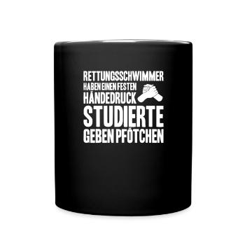 Rettungsschwimmer Wasserrettung Lifesaver - Tasse einfarbig - Schwarz - Vorne