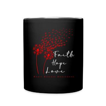 Faith Hope Love Sensibilisation aux maladies cardiaques - Mug uni - noir - Devant