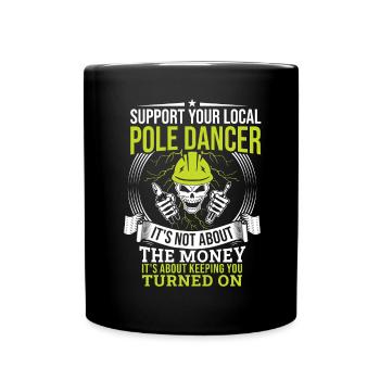 High Voltage Electrician Power Grid - Full Colour Mug - black - Front