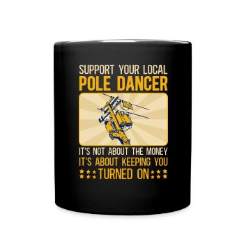 High Voltage Electrician Power Grid - Full Colour Mug - black - Front