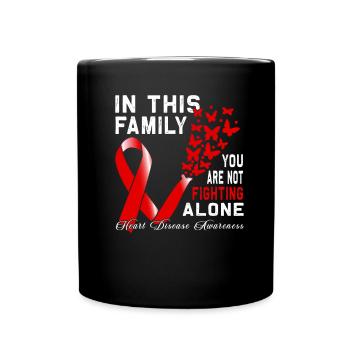 Maladie cardiaque du ruban rouge de la famille Fighter - Mug uni - noir - Devant