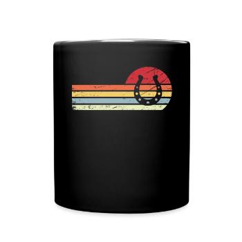 Soleil et lignes rétro - Houe à cheval - - Mug uni - noir - Devant