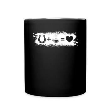 Grunge Rectangle - Coeur - Café - Fer à cheval - - Mug uni - noir - Devant