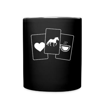 Heart - Coffee - Horse - - Full Colour Mug - black - Front