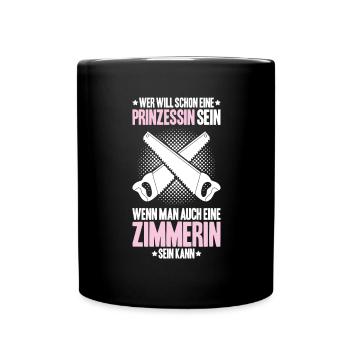 Zimmerer Zimmermann Zimmerei Carpenter Carpentry - Tasse einfarbig - Schwarz - Vorne