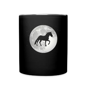 Pleine Lune - Cheval - - Mug uni - noir - Devant