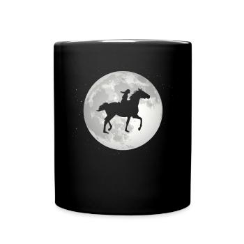 Vollmond - Pferd reiten - - Tasse einfarbig - Schwarz - Vorne