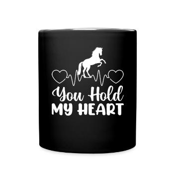 Du hast mein Herz gehalten - - Tasse einfarbig - Schwarz - Vorne