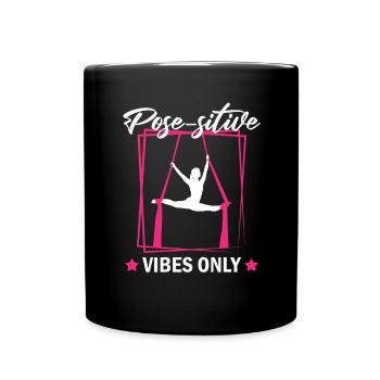 Aerial Silk Dancer for Aerial Ribbon and Aerialist - Full Colour Mug - black - Front