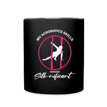 Aerial Silk Dancer for Aerial Ribbon and Aerialist - Full Colour Mug - black - Front