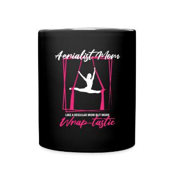 Aerial Silks für Aerial Yoga und Aerial Gymnastics - Tasse einfarbig - Schwarz - Vorne