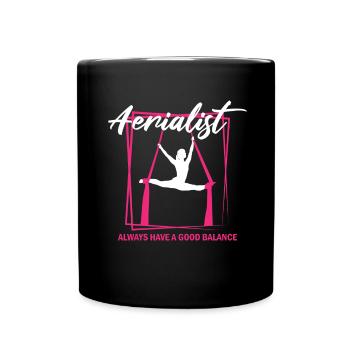 Aerial Silk Circus for Aerial Silk Performers - Full Colour Mug - black - Front