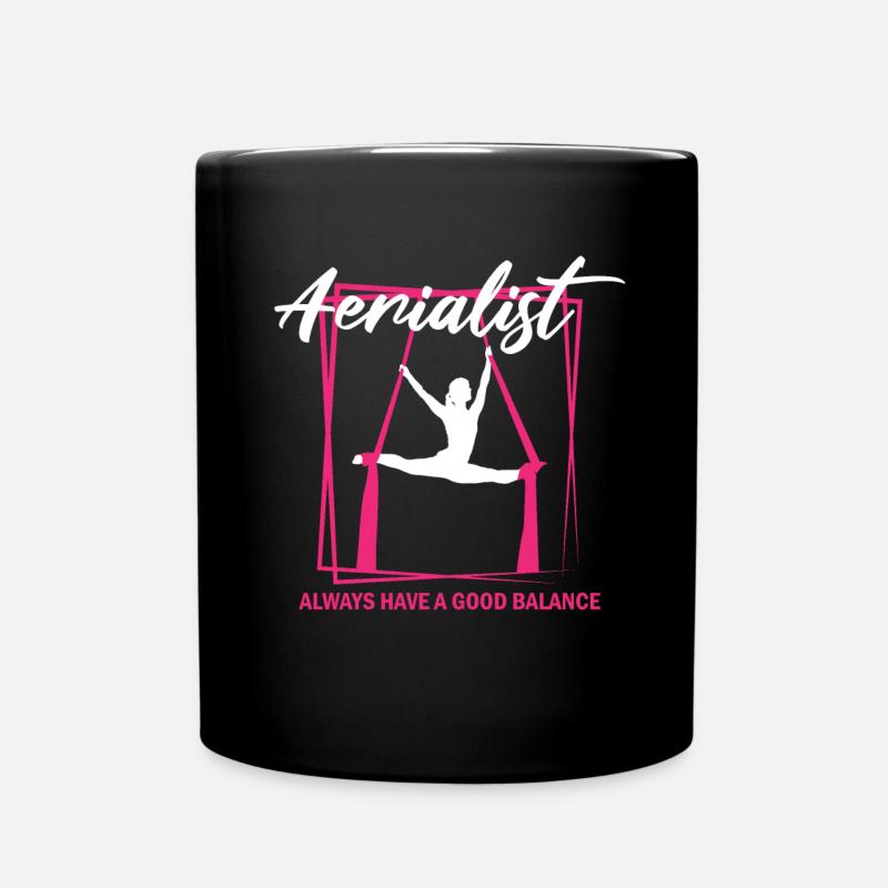 Aerial Silk Circus for Aerial Silk Performers - Full Colour Mug - black