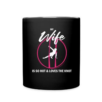 Aerial Silk Dancer for Aerial Ribbon and Aerialist - Full Colour Mug - black - Front