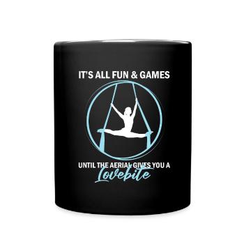 Aerial Silk Dancer for Aerial Ribbon and Aerialist - Full Colour Mug - black - Front