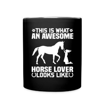 This is what a real horse lover looks like - - Full Colour Mug - black - Front