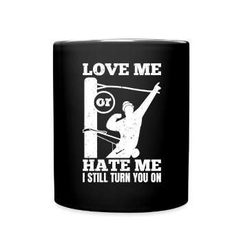 Drôle d’électricien haute tension disant électricité - Mug uni - noir - Devant