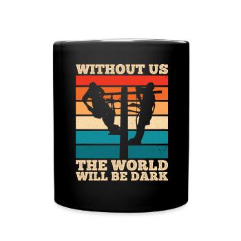 Funny High Voltage Electrician Saying Electrics - Full Colour Mug - black - Front