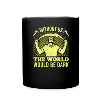 Funny High Voltage Electrician Saying Electrics - Full Colour Mug - black - Front