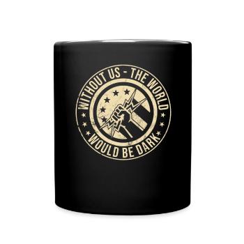 Funny High Voltage Electrician Saying Electrics - Full Colour Mug - black - Front