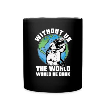 Funny High Voltage Electrician Saying Electrics - Full Colour Mug - black - Front
