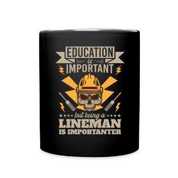 Funny High Voltage Electrician Saying Electrics - Full Colour Mug - black - Front