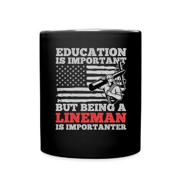 Funny High Voltage Electrician Saying Electrics - Full Colour Mug - black - Front