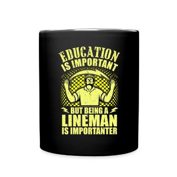 Funny High Voltage Electrician Saying Electrics - Full Colour Mug - black - Front
