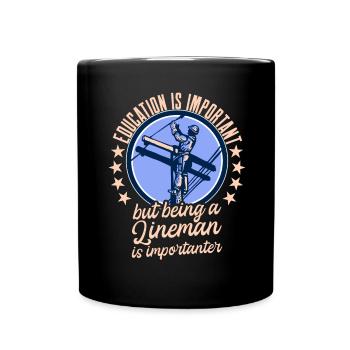 Funny High Voltage Electrician Saying Electrics - Full Colour Mug - black - Front