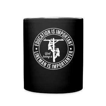 Funny High Voltage Electrician Saying Electrics - Full Colour Mug - black - Front