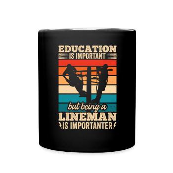 Funny High Voltage Electrician Saying Electrics - Full Colour Mug - black - Front