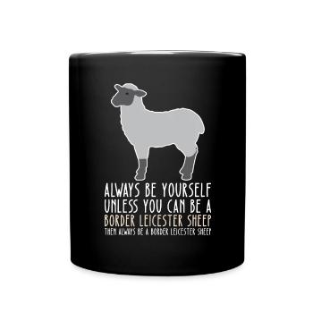 Be Yourself - Border Leicester Sheep - Full Colour Mug - black - Front