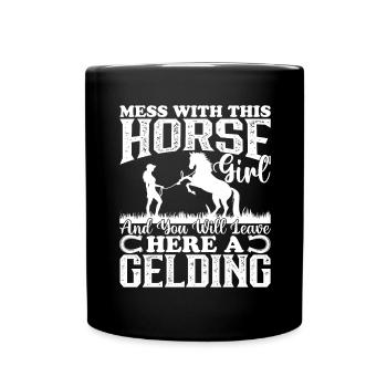 Jouez avec cette fille de cheval et vous partirez d’ici - Mug uni - noir - Devant