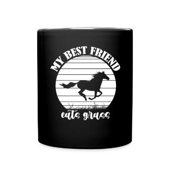 Mein bester Freund frisst Gras - - Tasse einfarbig - Schwarz - Vorne