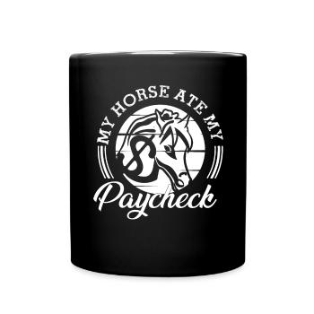 Mon cheval a mangé mon chèque de paie - - Mug uni - noir - Devant