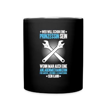 Anlagenmechaniker Klempner Plumber Sanitär Heizung - Tasse einfarbig - Schwarz - Vorne