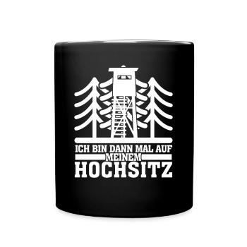Jägerin Jagd Wald Hochsitz Jäger - Tasse einfarbig - Schwarz - Vorne