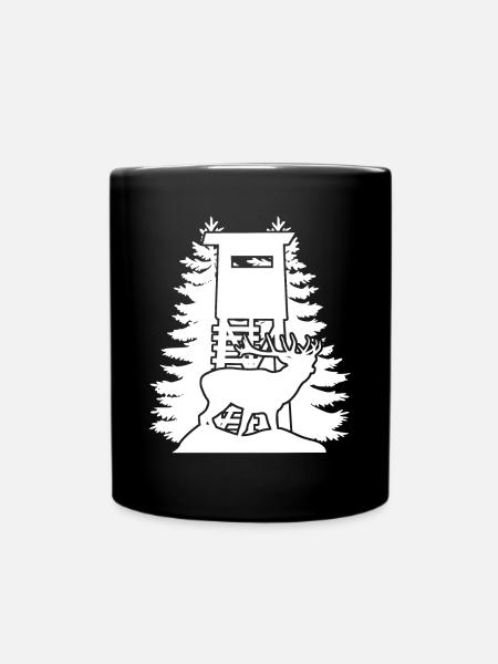 Jägerin Hochsitz Wald Jagd Jäger - Tasse einfarbig - Schwarz