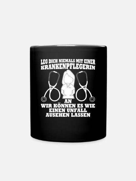 Krankenplegerin Krankenhaus - Tasse einfarbig - Schwarz