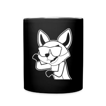 Fuchs mit Sonnenbrille - Tasse einfarbig - Schwarz - Vorne