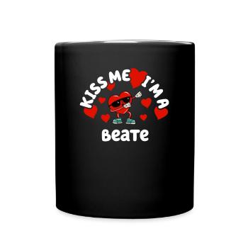 Kiss Me - Valentine's Day Name Dabbing Heart Alan - Full Colour Mug - black - Front