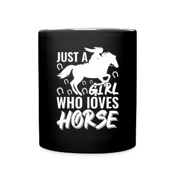 Juste une fille qui aime le cheval 1 - - Mug uni - noir - Devant