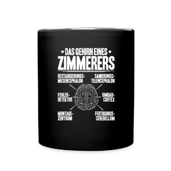 Zimmerer Zimmermann Zimmerei Carpenter Carpentry - Tasse einfarbig - Schwarz - Vorne